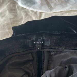 Theory Black Velvet Pants size 4 US